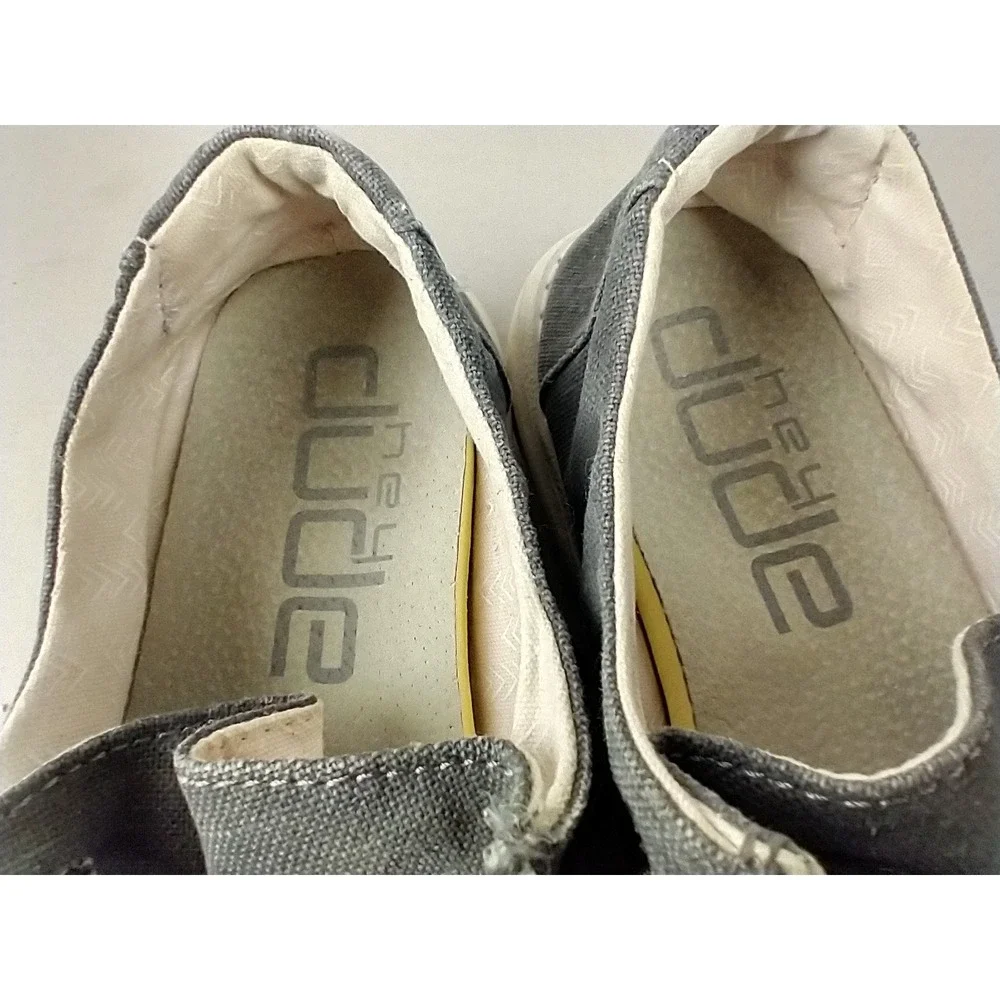 Hey Dude Wendy Chambray Off Black Slip‎ On Loafers Womens Size 5 121414949